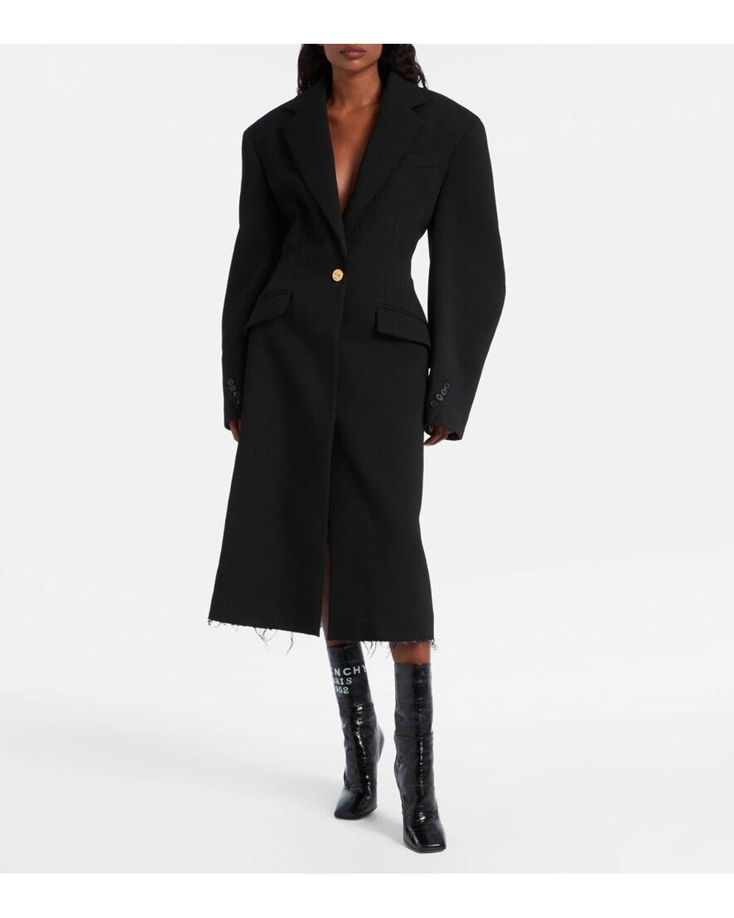 Givenchy Black Wool-Blend Coat