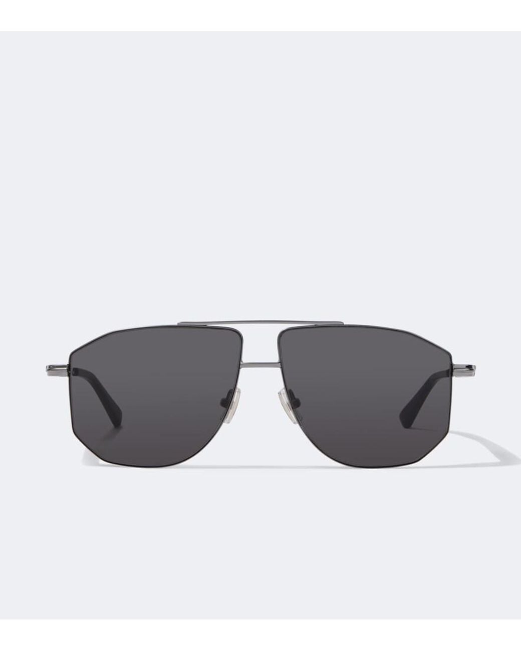 Bottega Veneta Gray Aviator Sunglasses for men