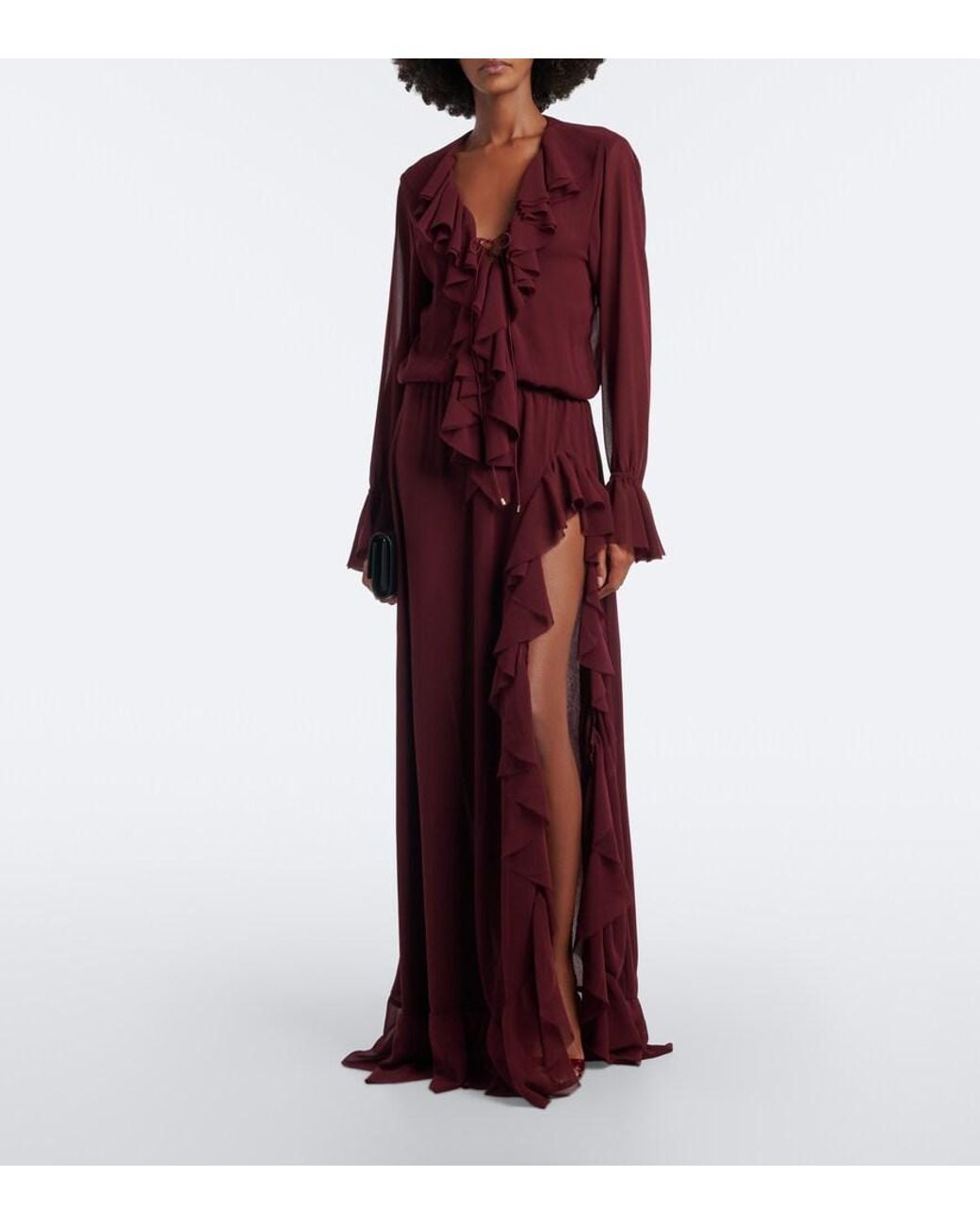 Bananhot Purple Bellen Ruffled Maxi Dress