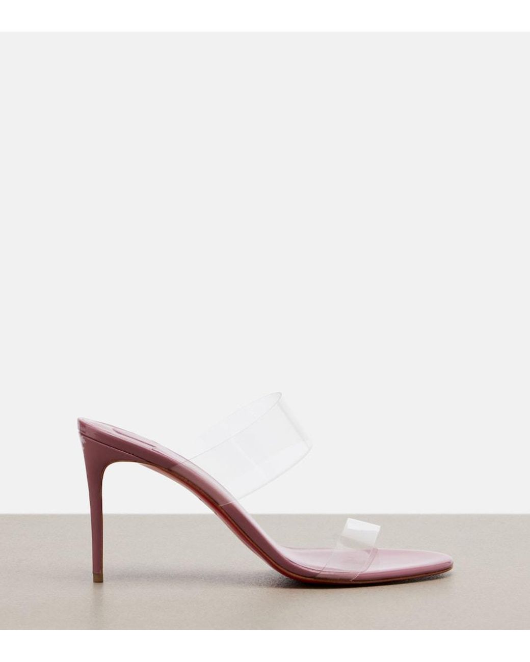 Christian Louboutin Pink Just Nothing Leather-Trimmed Tpu Mules