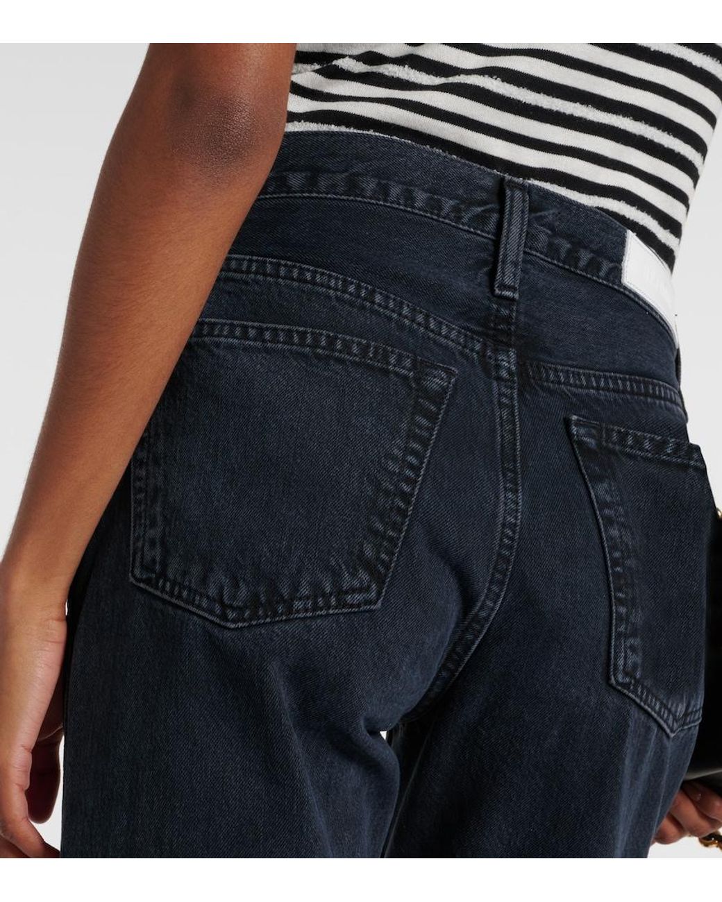 Re/done Blue High-Rise Straight Jeans