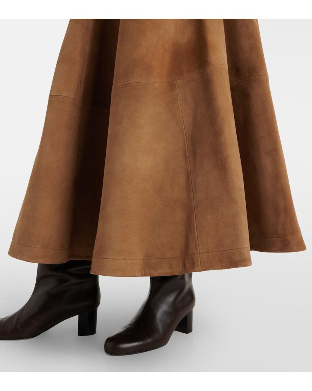 Altuzarra Brown Varda Suede Midi Skirt
