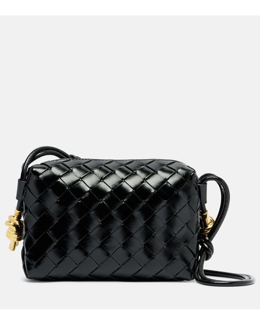 Bottega Veneta Black Loop Mini Leather Crossbody Bag