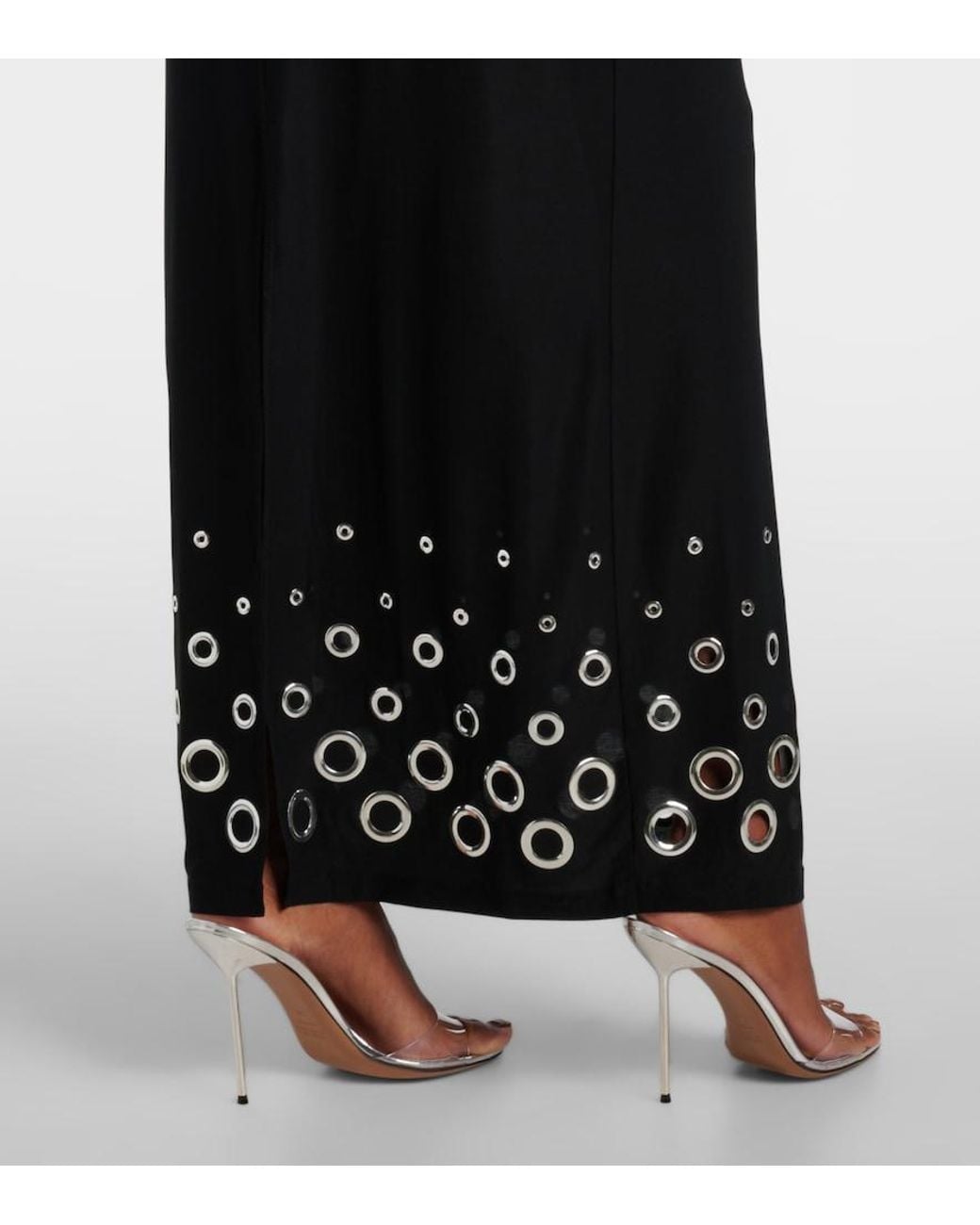 Rabanne Black Embellished Maxi Skirt