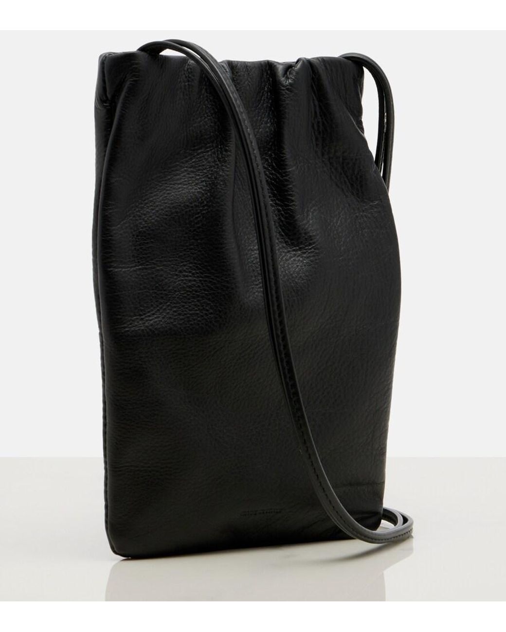 The Row Black Smartphone-Etui Bourse Aus Leder