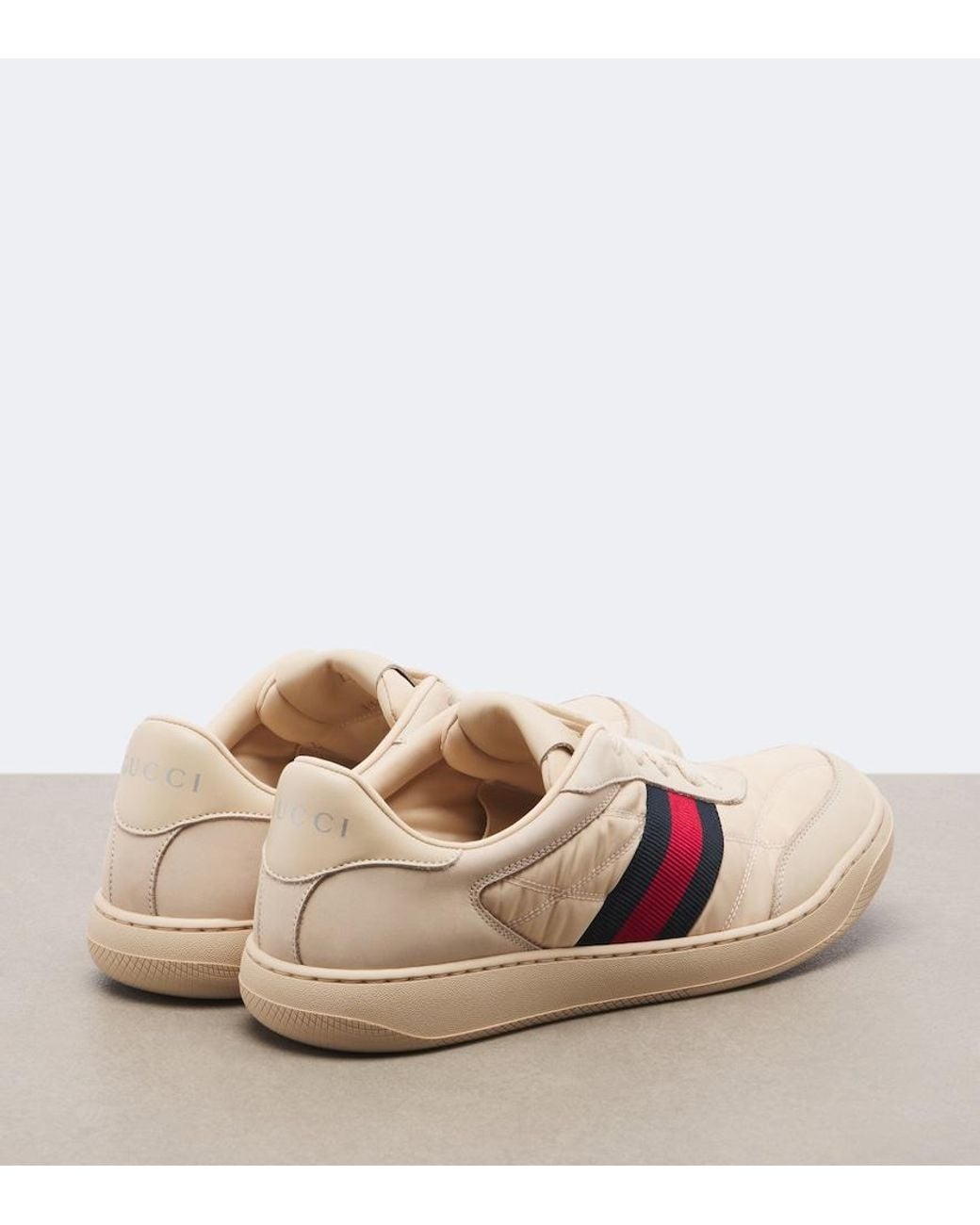 Gucci Pink Screener Web Stripe Sneakers