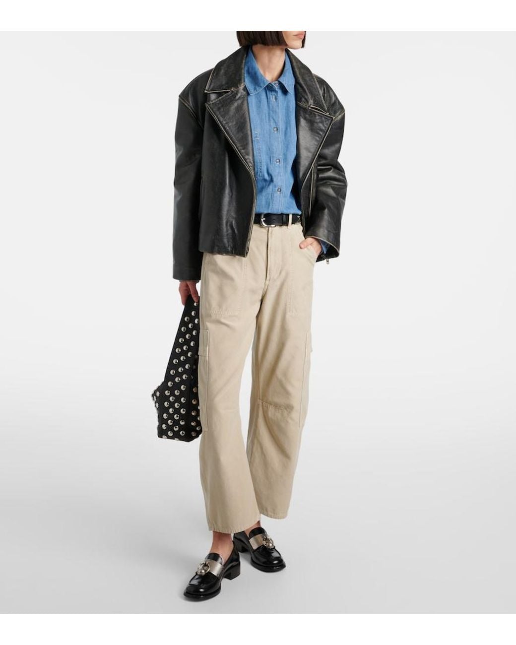 Citizens of Humanity Natural Marcelle Mid-Rise Cotton Twill Cargo Pants