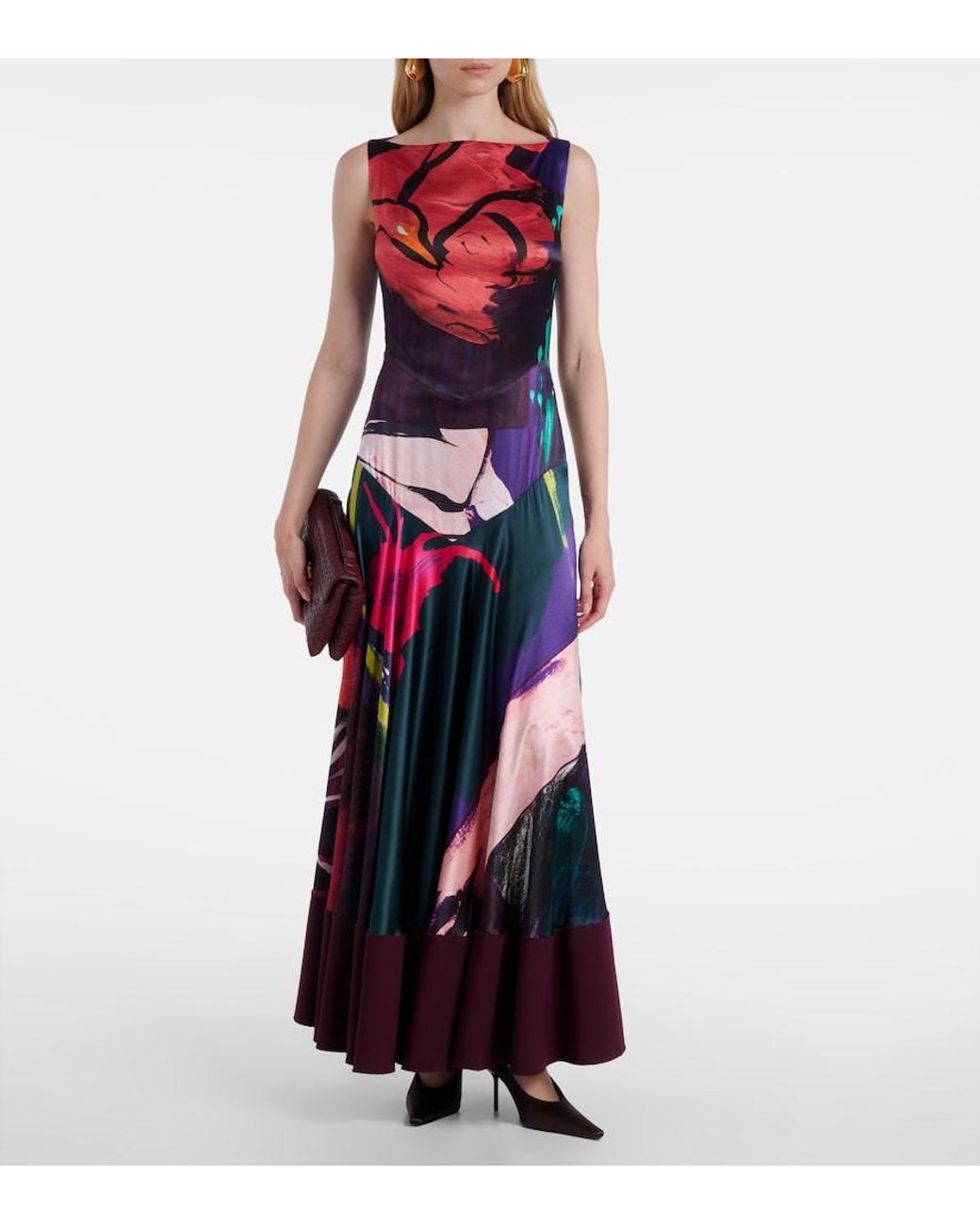 Roksanda White Munir Printed Silk Satin Gown