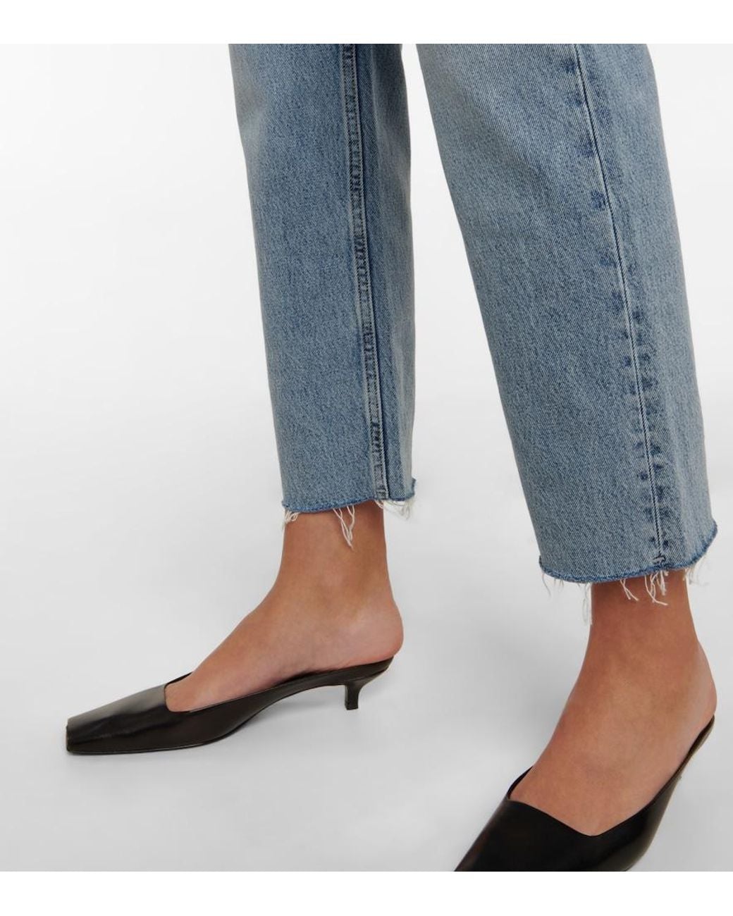 Totême  Blue High-Rise Straight Jeans