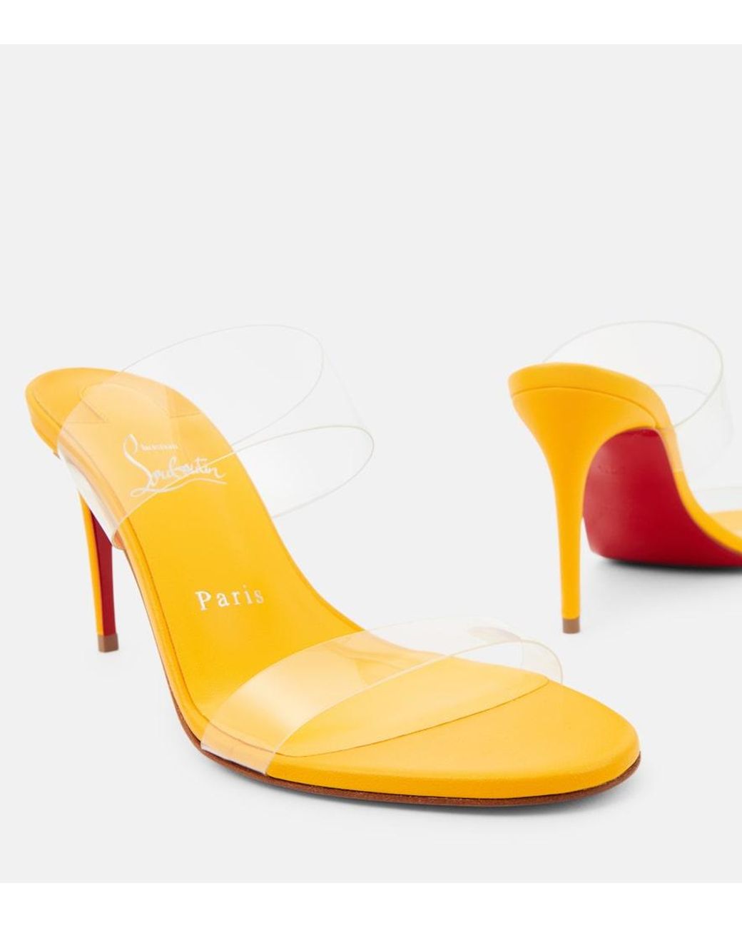 Christian Louboutin Yellow Just Nothing 85 Pvc Mules