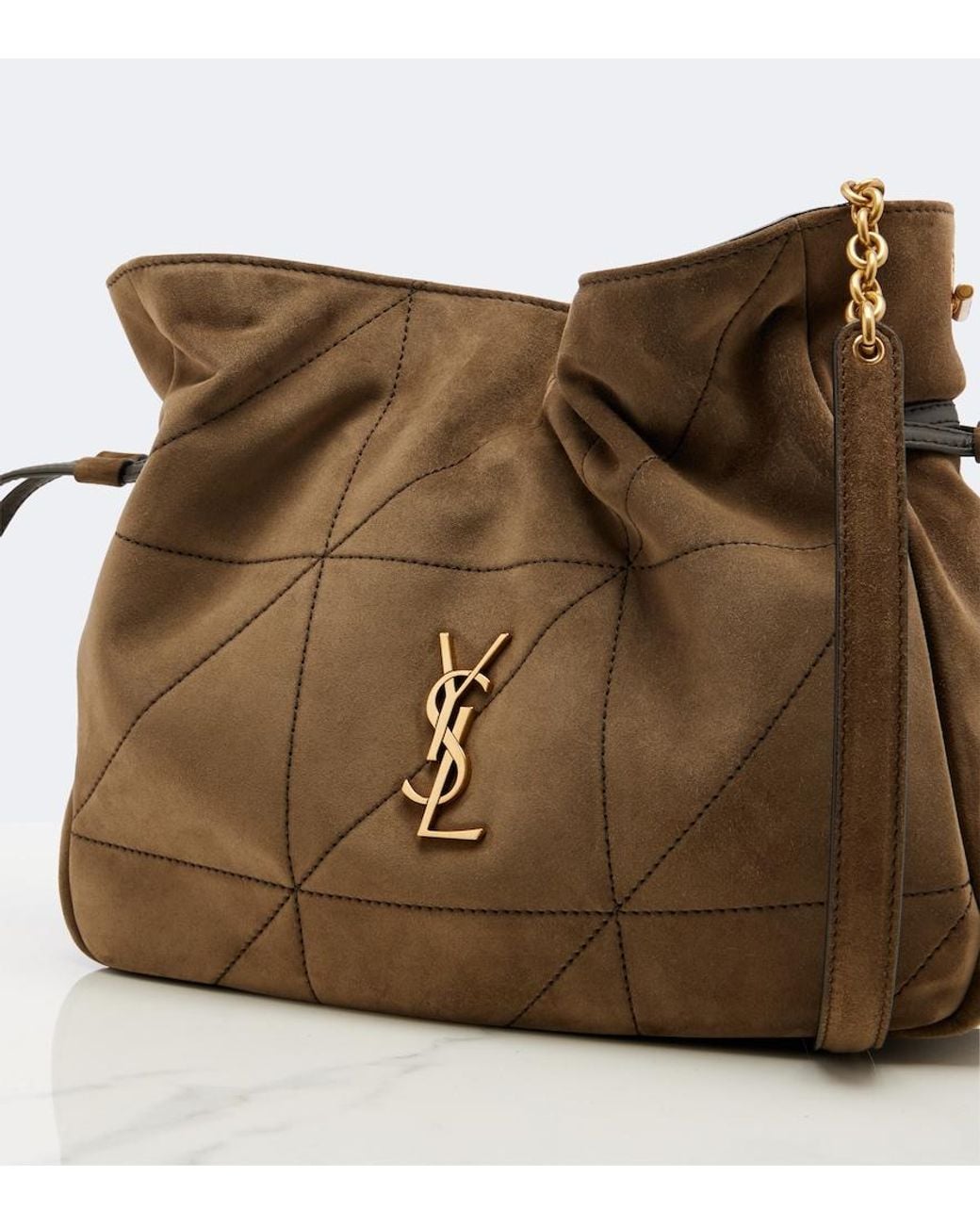 Saint Laurent Brown Jamie Suede Shoulder Bag