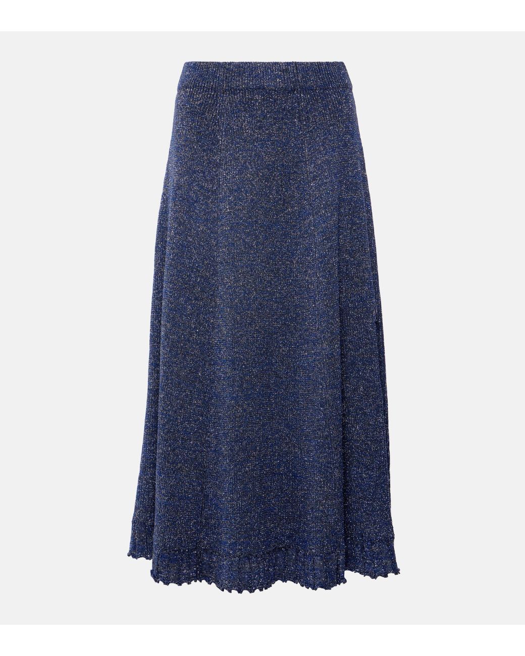 Proenza Schouler Label Lidia Metallic Knit Midi Skirt in Blue Lyst UK