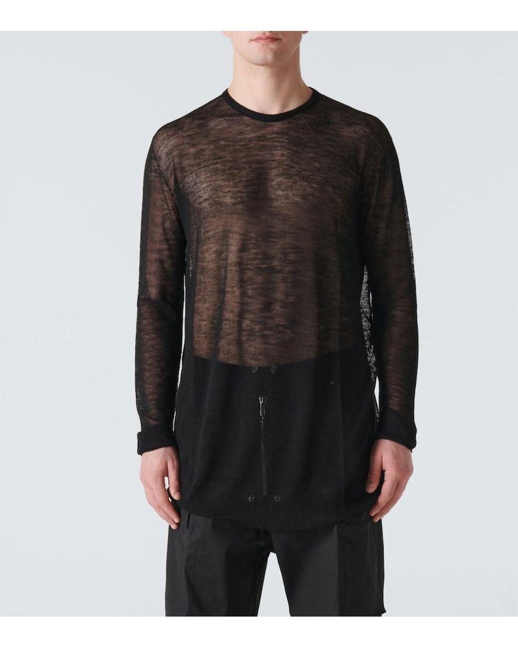 Rick Owens Gray Wool Sweatshirt for men