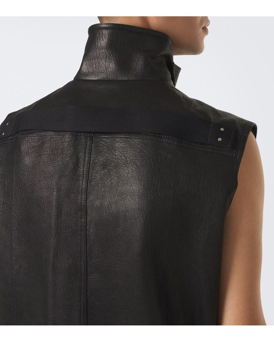 Rick Owens Black Sl Leather Vest for men