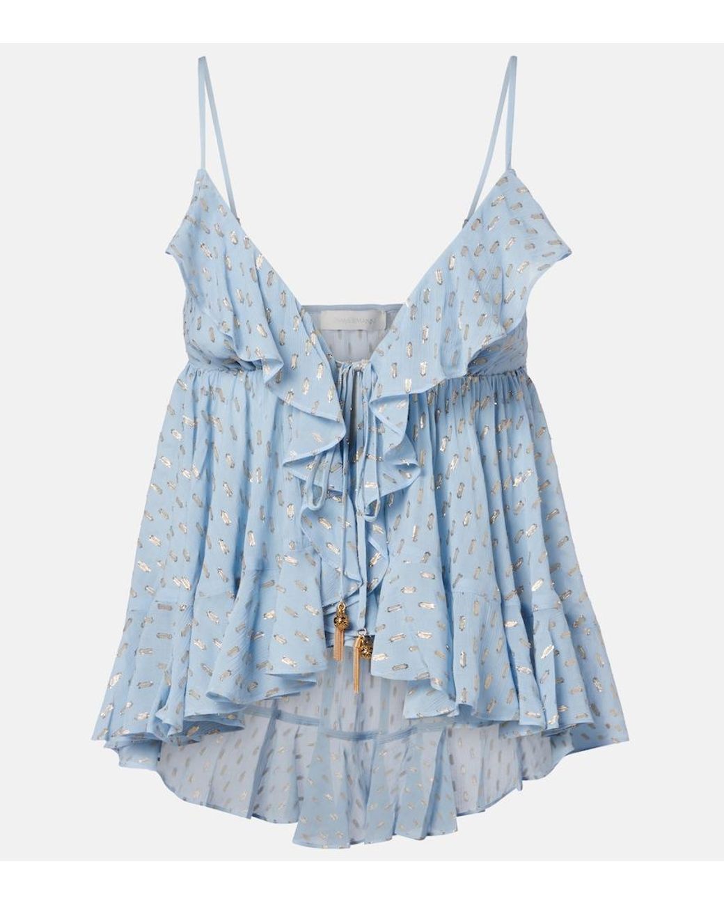 Zimmermann Blue Daylight Ruffled Top