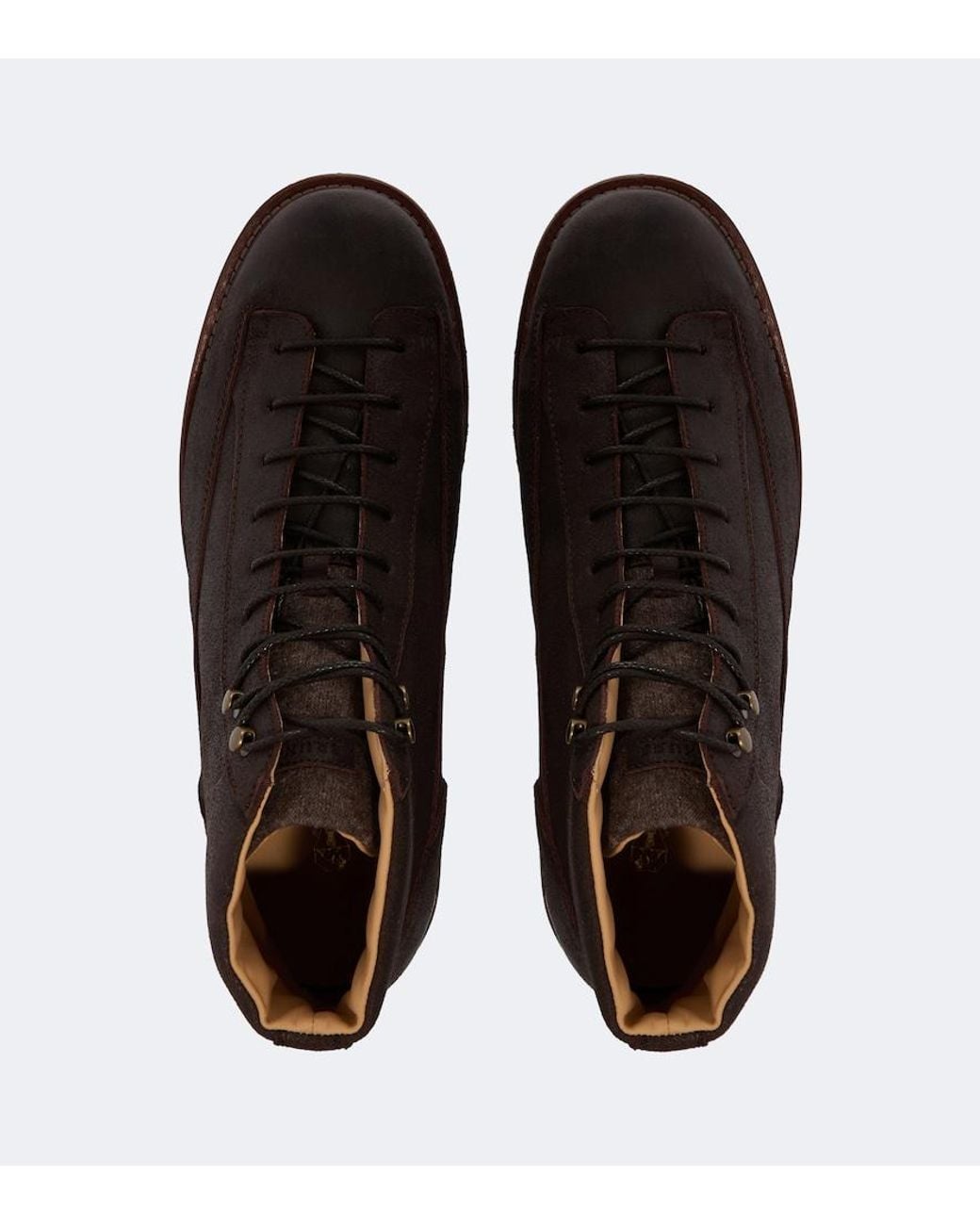 Brunello Cucinelli Brown Leather Lace-Up Boots for men