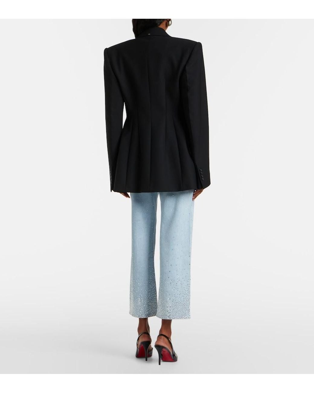 7 For All Mankind Blue Calie Embellished Straight Jeans