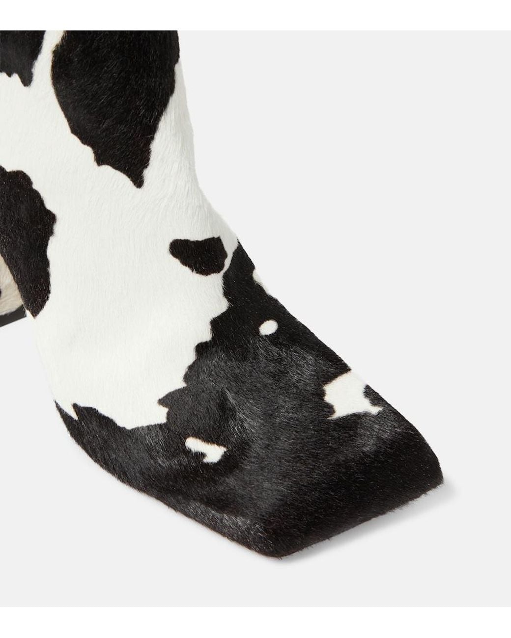 AMINA MUADDI White Marine Calf Hair Knee-High Boots