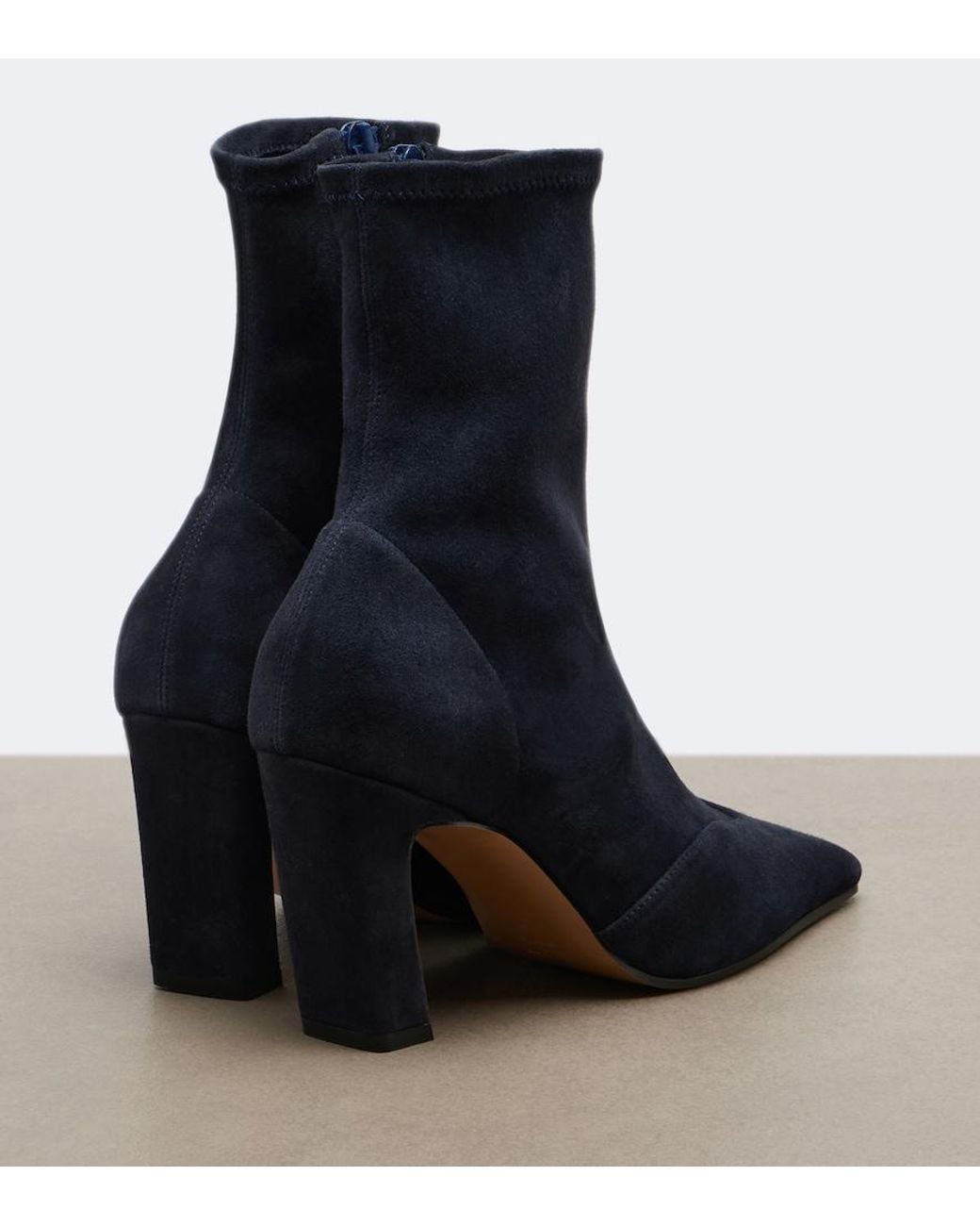 Khaite Blue Nevada Suede Ankle Boots