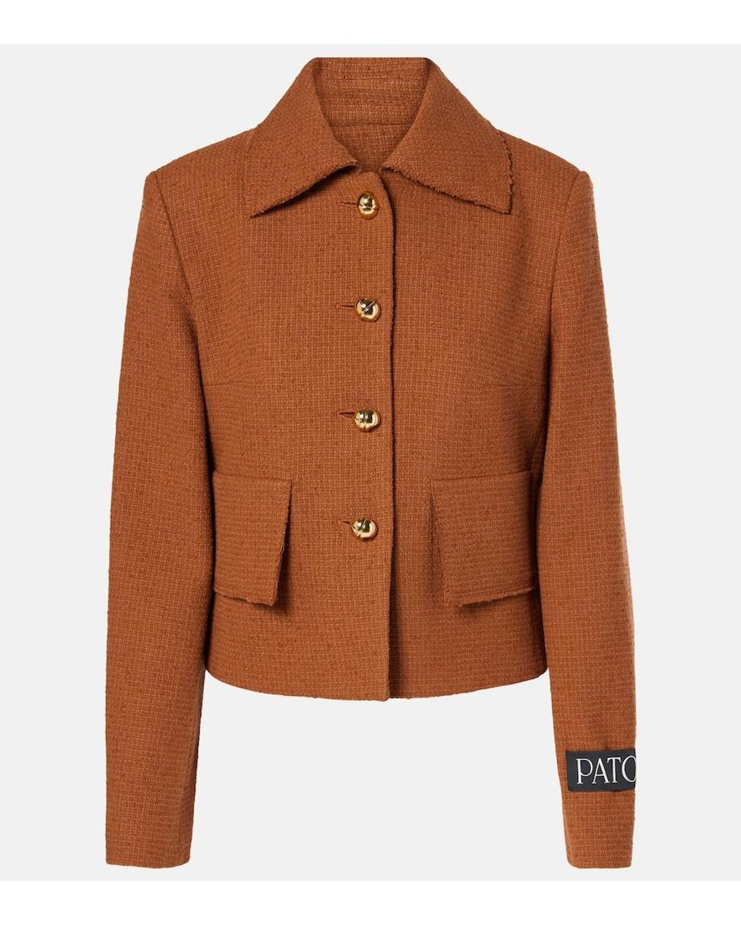 Patou Brown Iconic Wool And Cotton-Blend Jacket