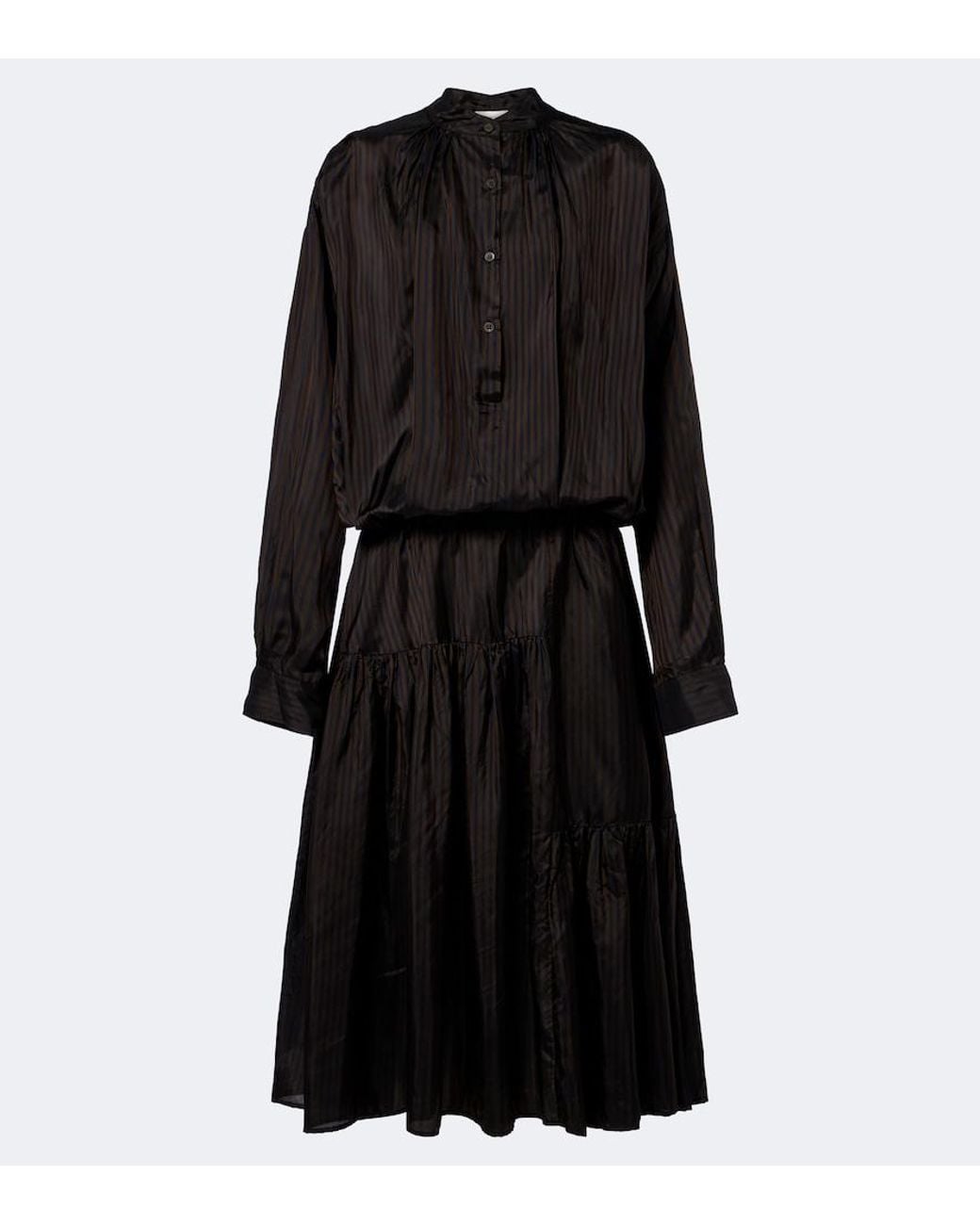Dries Van Noten Black Striped Midi Dress