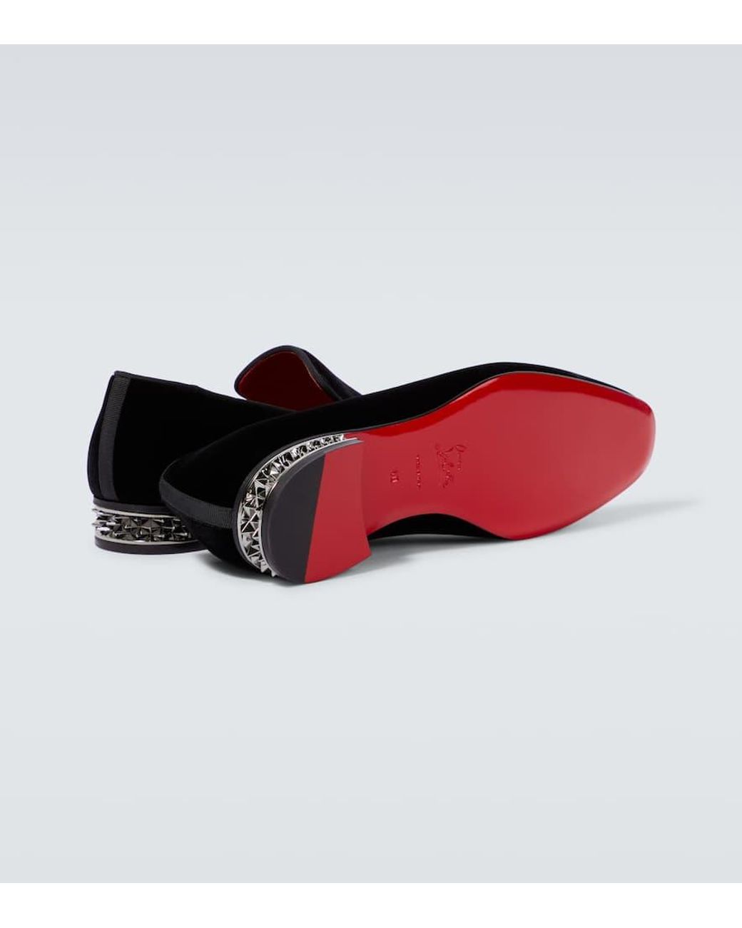 Christian Louboutin Dandyrocks Velvet Loafers in Black for  display picture 1