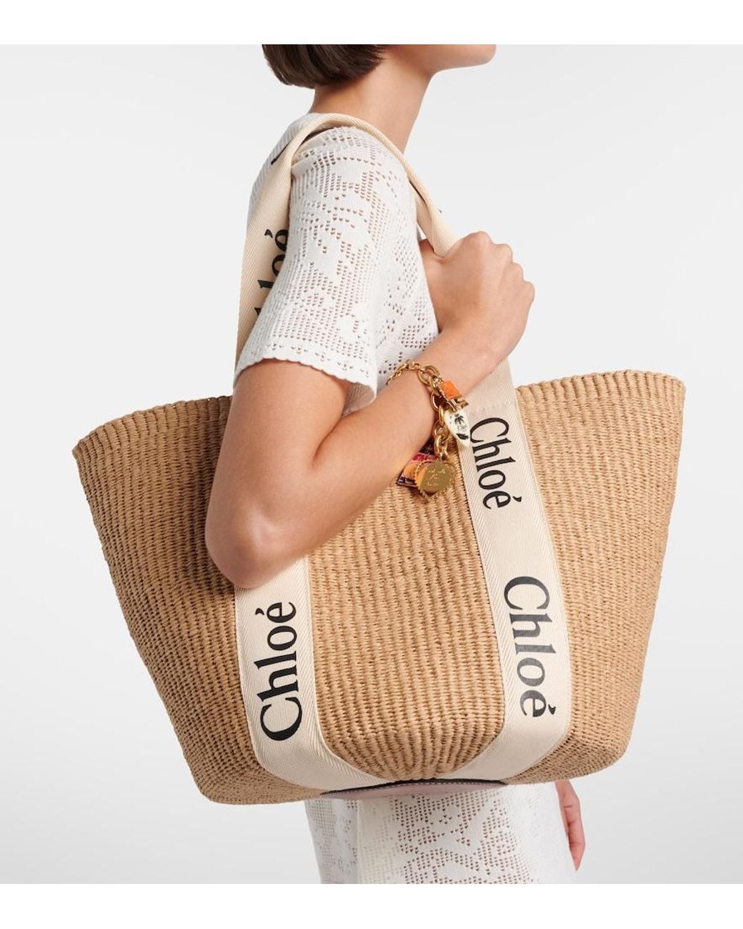 Chloé Natural X Mifuko Woody Large Raffia Tote