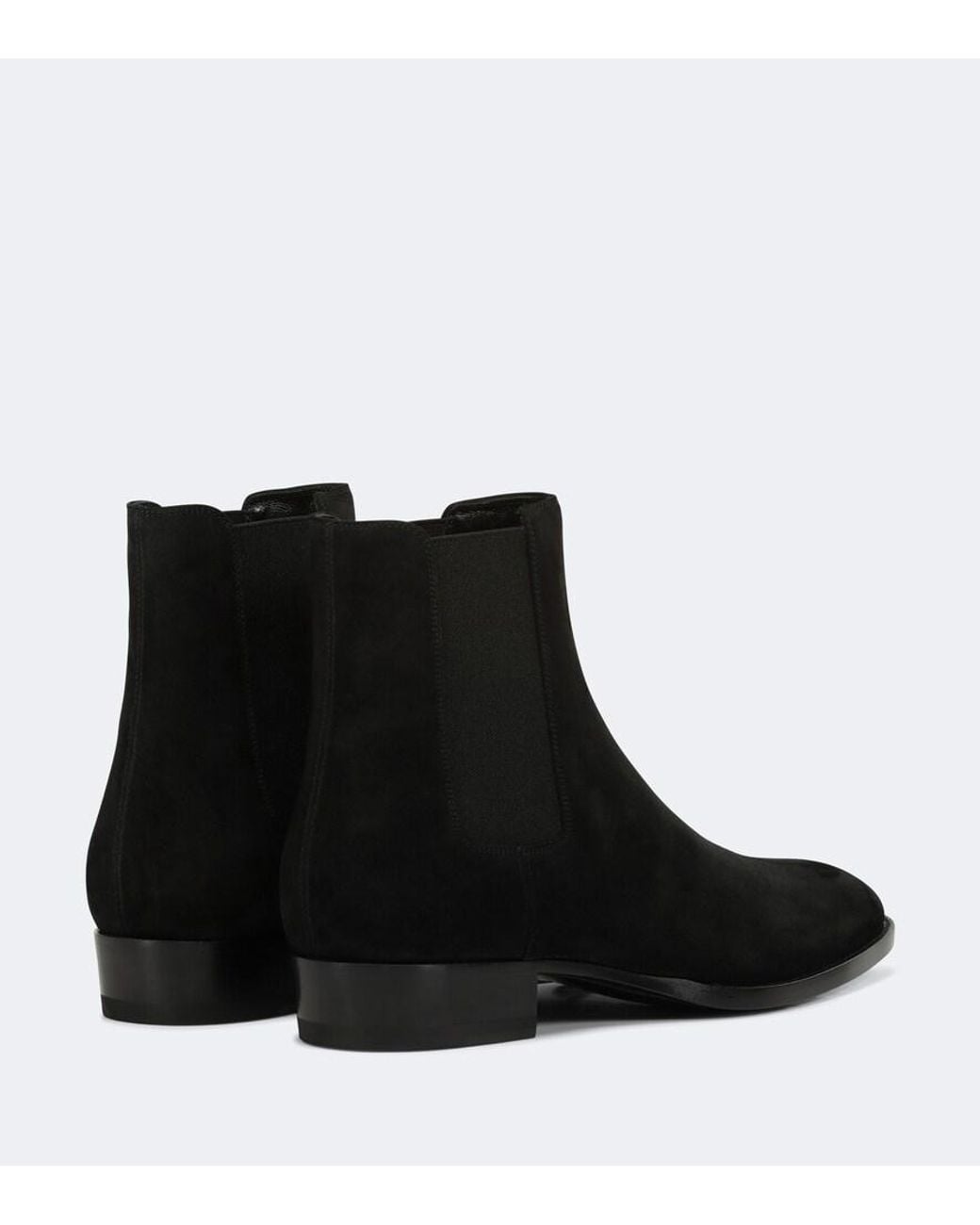 Saint Laurent Black Wyatt 30 Suede Ankle Boot for men