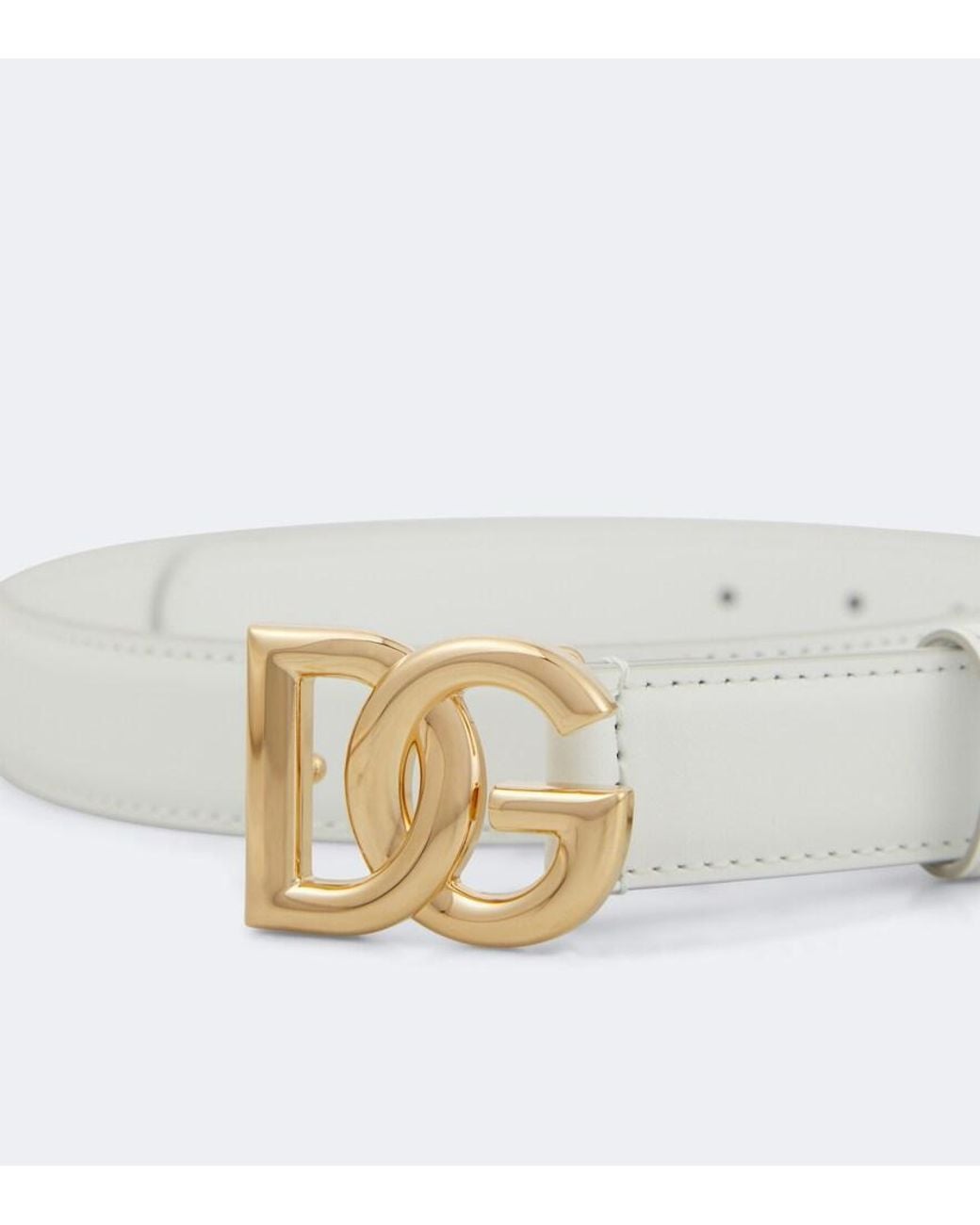 Dolce & Gabbana White Dg Leather Belt