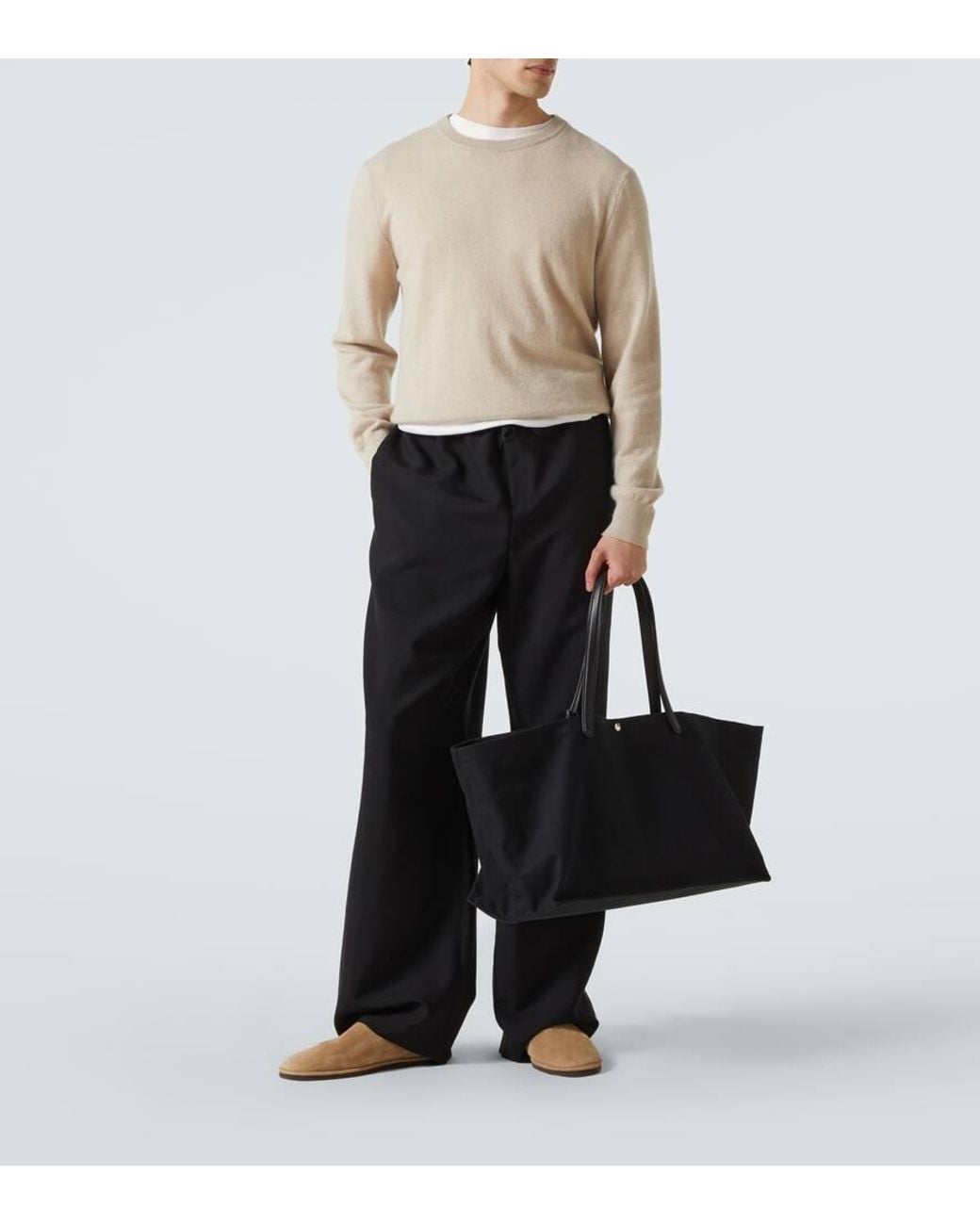 The Row Tote Bag Idaho Xl Aus Canvas Mit Leder in Black für Herren