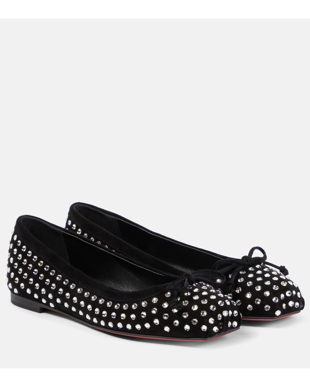 Christian Louboutin Black Mamadrague Strass Boum Suede Flat