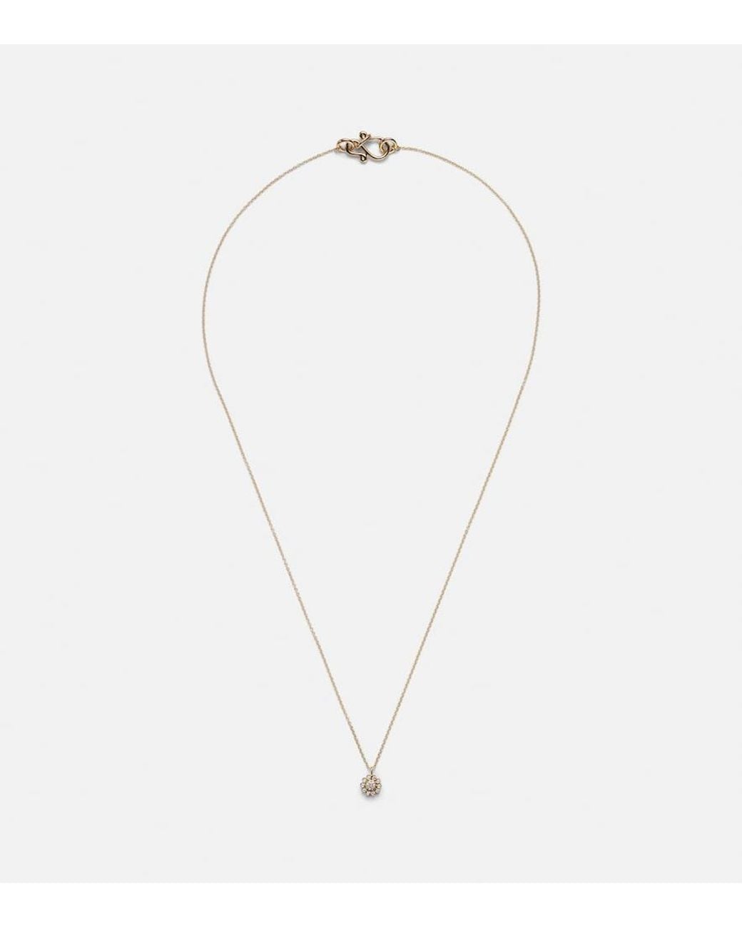 Sophie Bille Brahe White Soleil Simple 18Kt Necklace With Diamonds