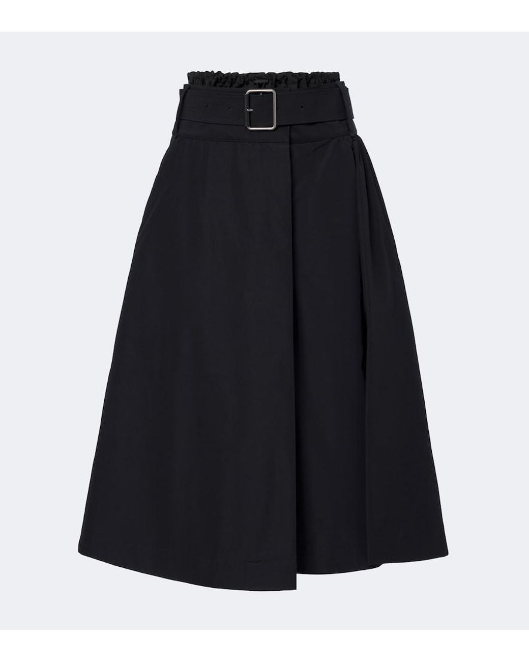 Loewe Blue Belted Cotton-Blend Midi Skirt