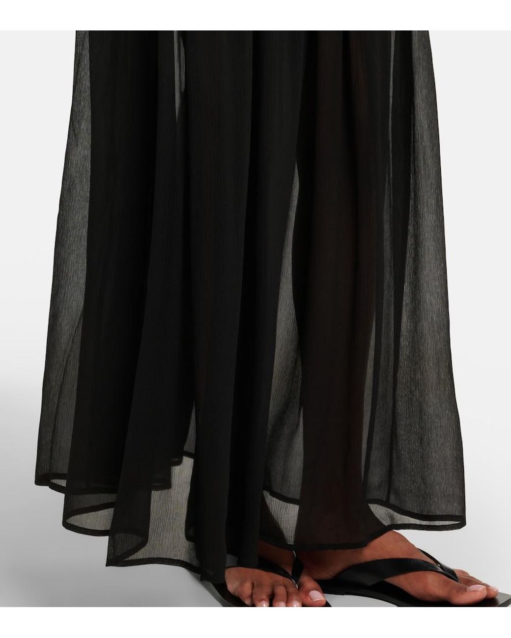 Eres Black Irresistible Silk Chiffon Maxi Skirt