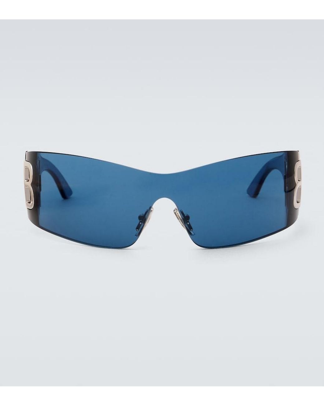 Balenciaga Blue Bossy Shield Sunglasses for men