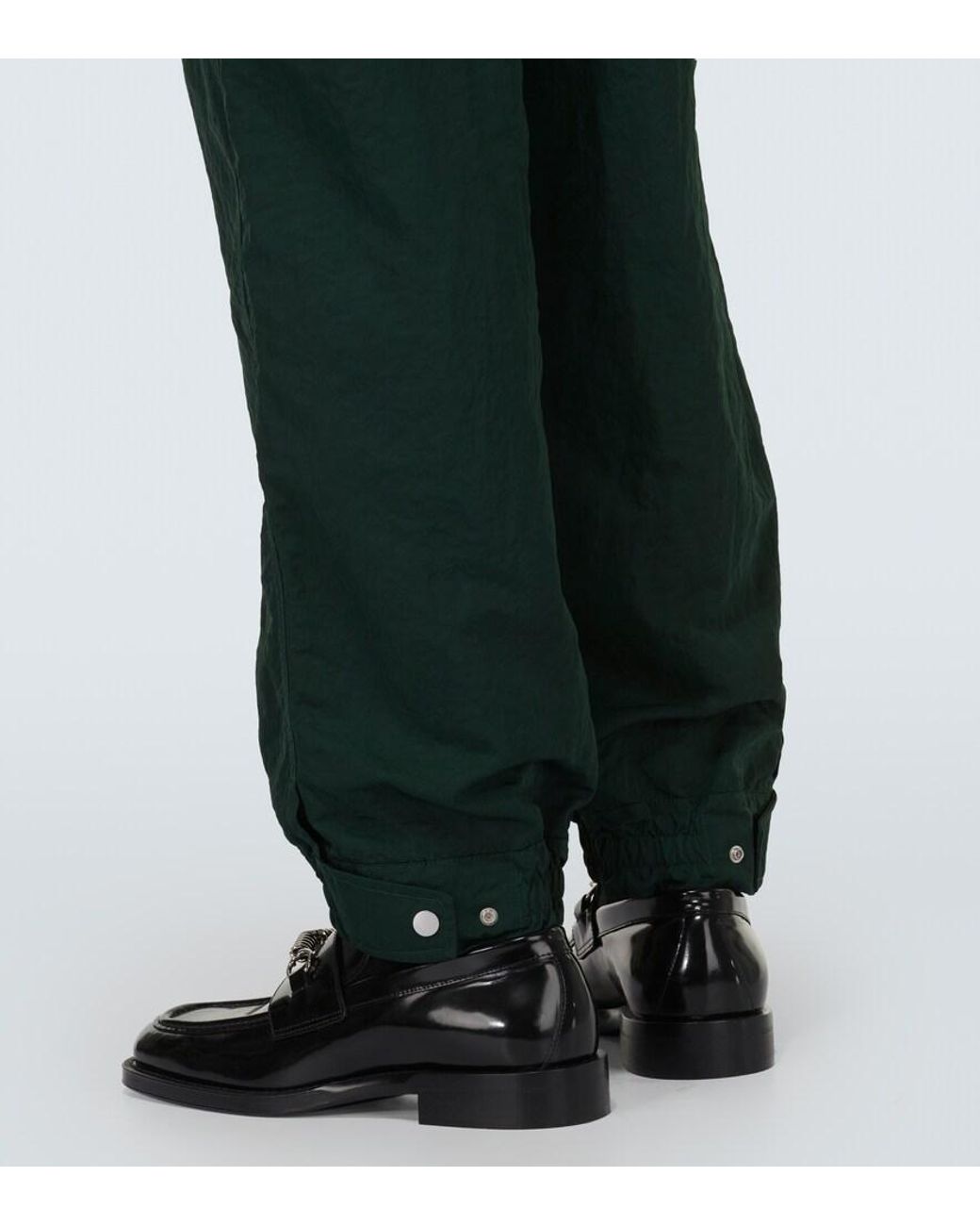 Burberry Green Technical Wide-Leg Pants for men
