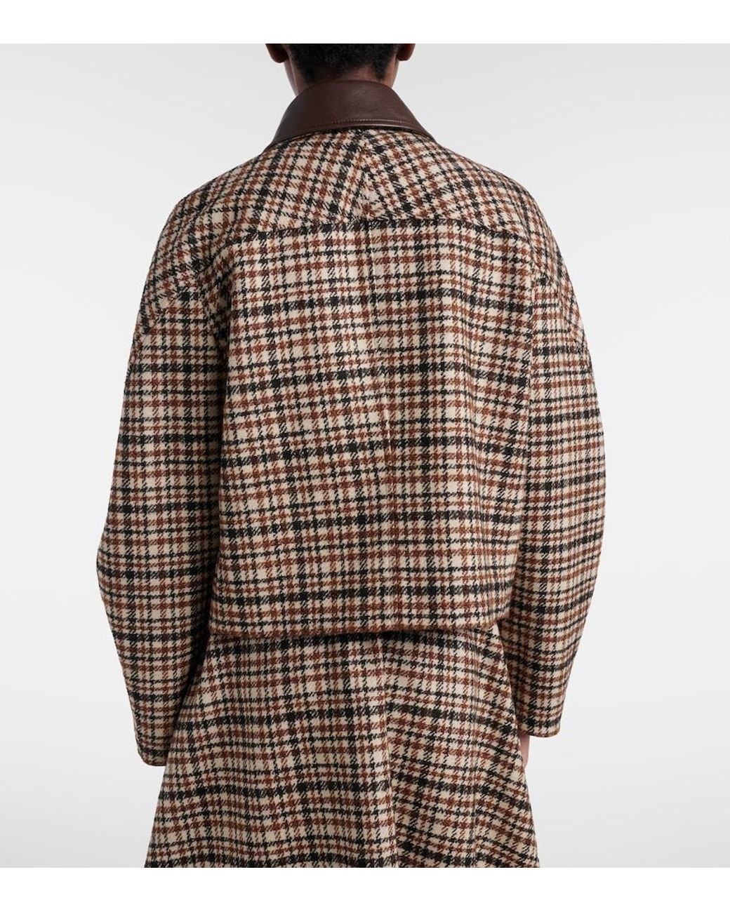 Brunello Cucinelli Brown Checked Wool And Alpaca-Blend Jacket