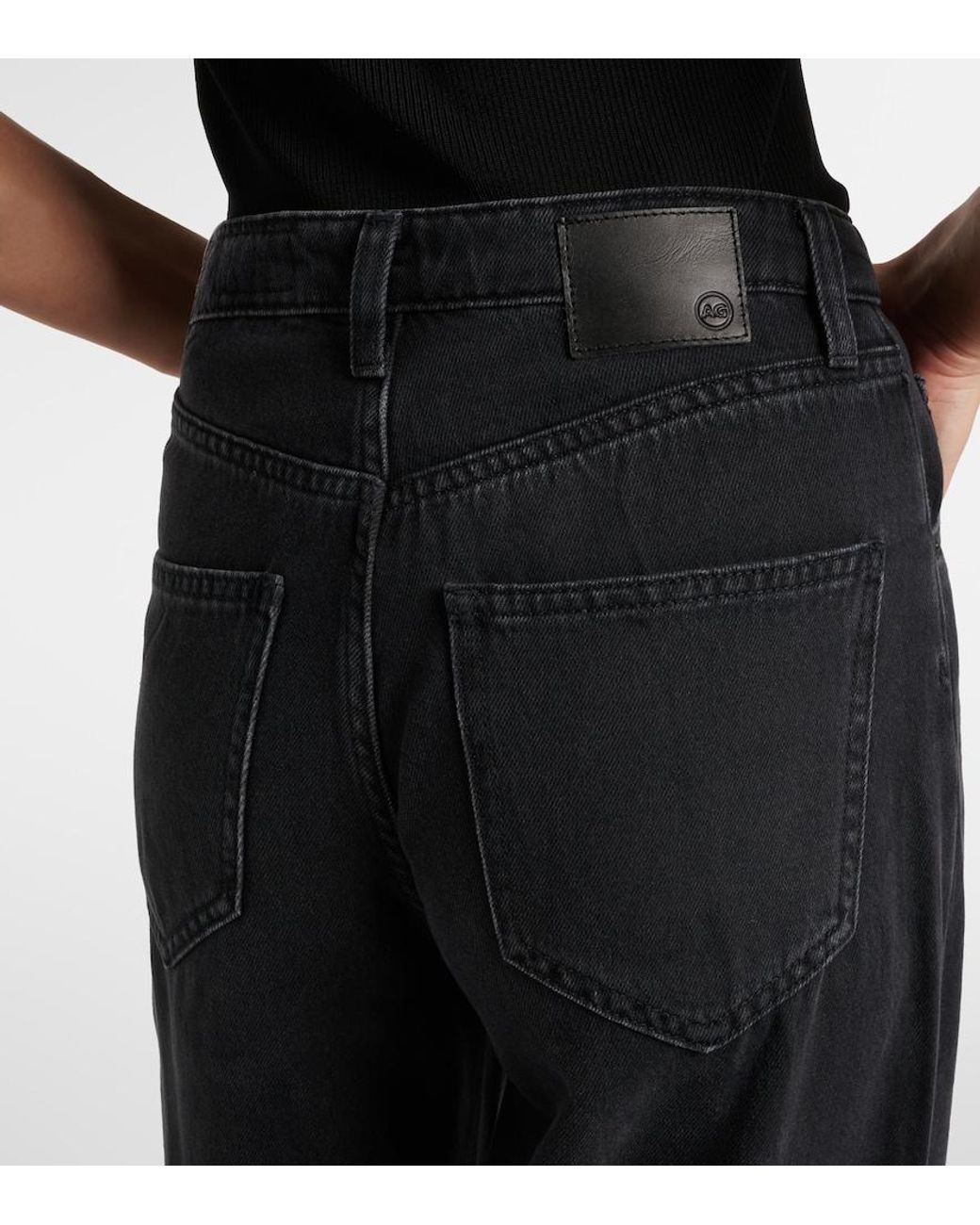AG Jeans Blue Helsinki High-Rise Wide-Leg Jeans