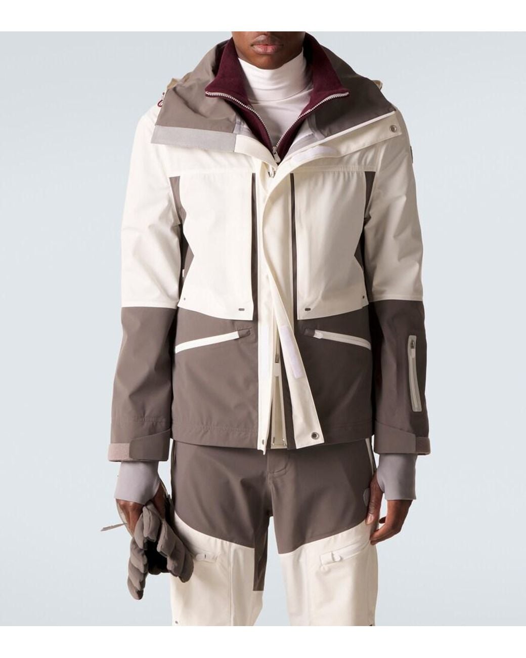 Brunello Cucinelli Natural Hooded Ski Jacket for men