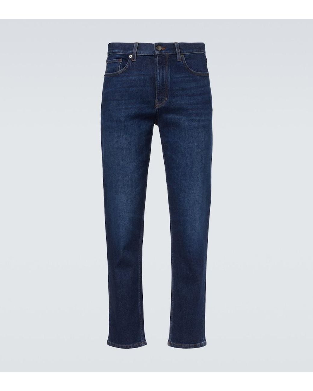 Zegna Blue Mid-Rise Slim Jeans for men