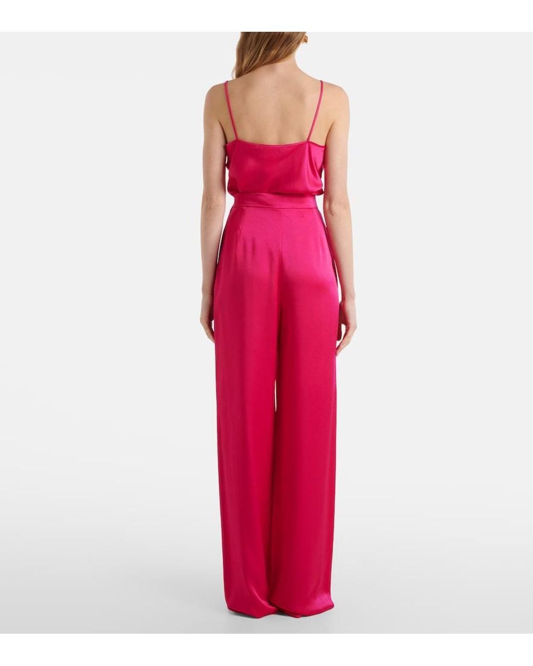 Max Mara Red Ieti Satin Wide-Leg Pants