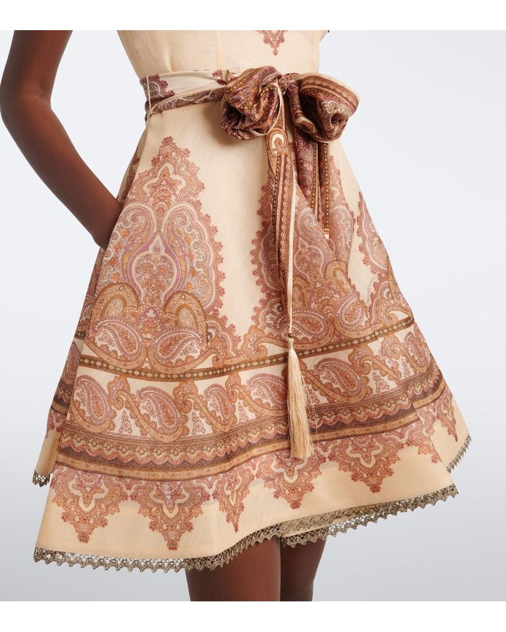 Zimmermann Multicolor Ascent Paisley Linen And Silk Minidress