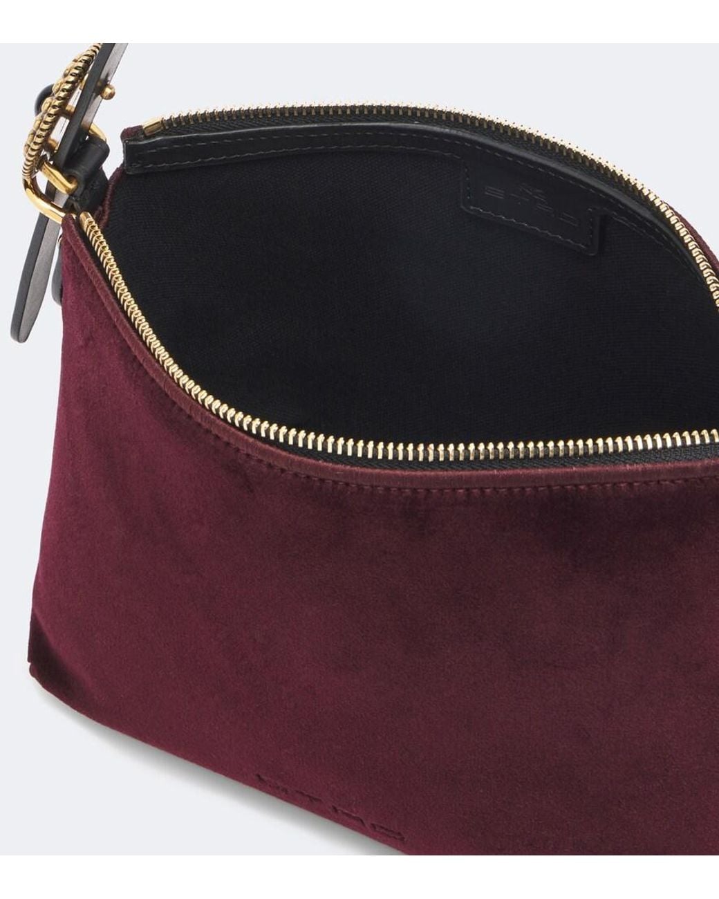 Etro Purple Small Velvet Shoulder Bag