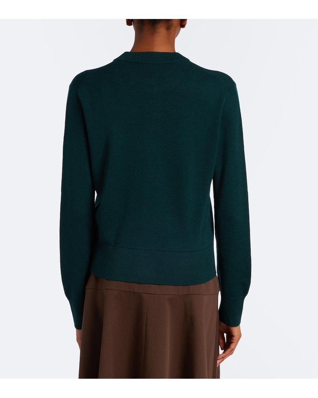 AMI Green Ami De Cour Wool Cardigan
