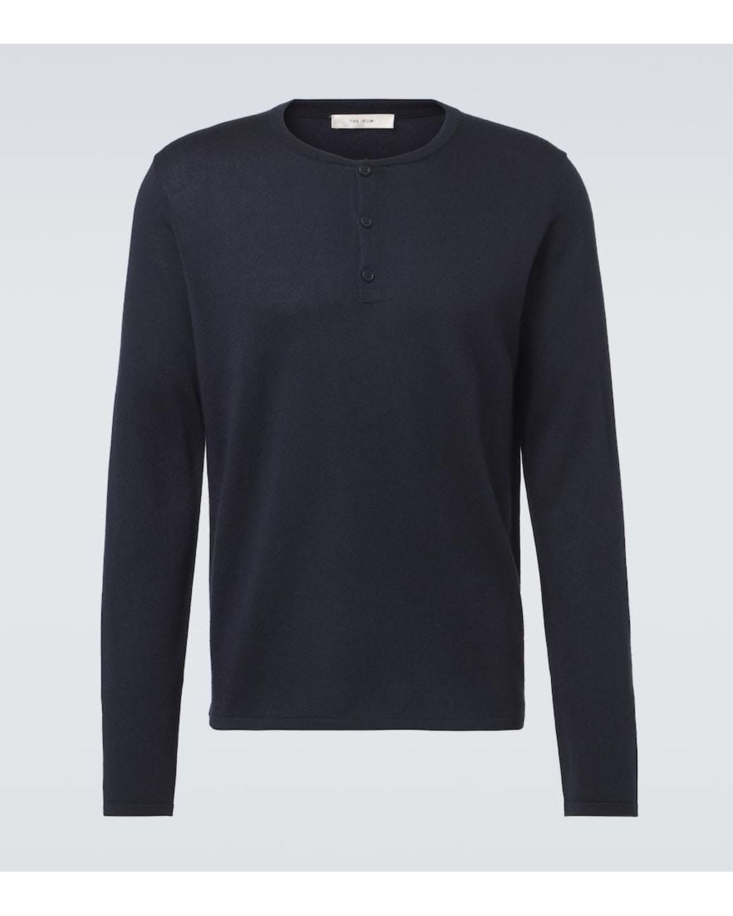 The Row Blue Ayan Cashmere And Silk Henley Shirt for men