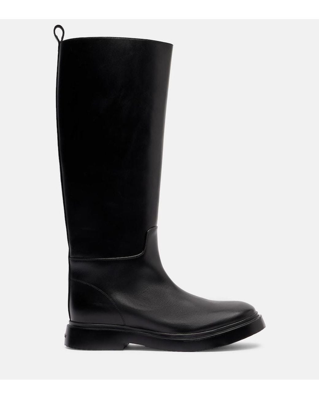 Proenza Schouler Black Bank Leather Knee-High Boots