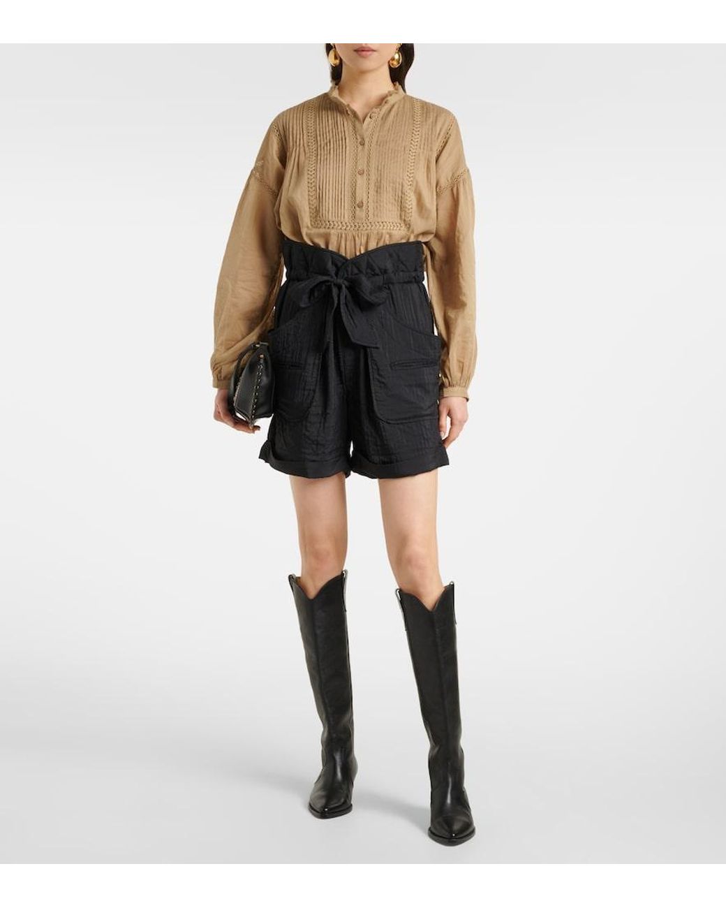 Isabel Marant Black Serin Straight Shorts