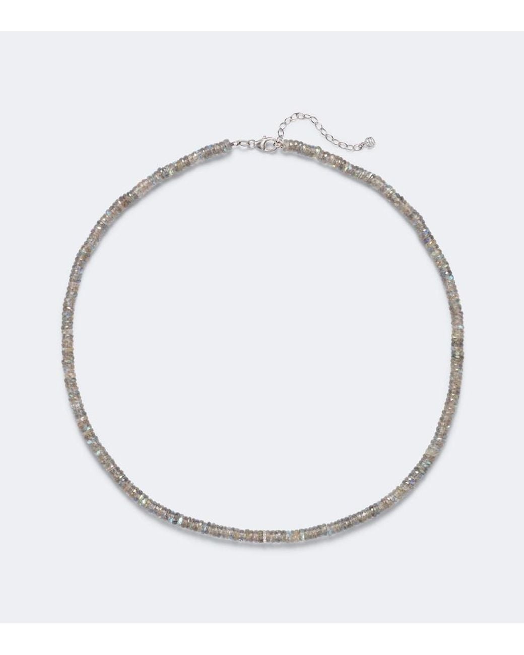 Sydney Evan White 14Kt Beaded Necklace With Quartz And Diamonds for men