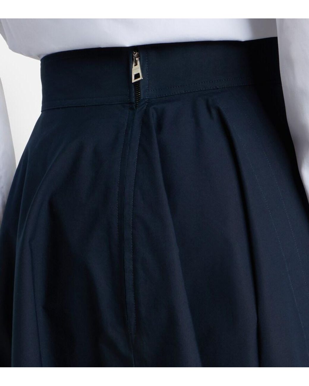 Givenchy Blue Asymmetric Cotton Poplin Maxi Skirt