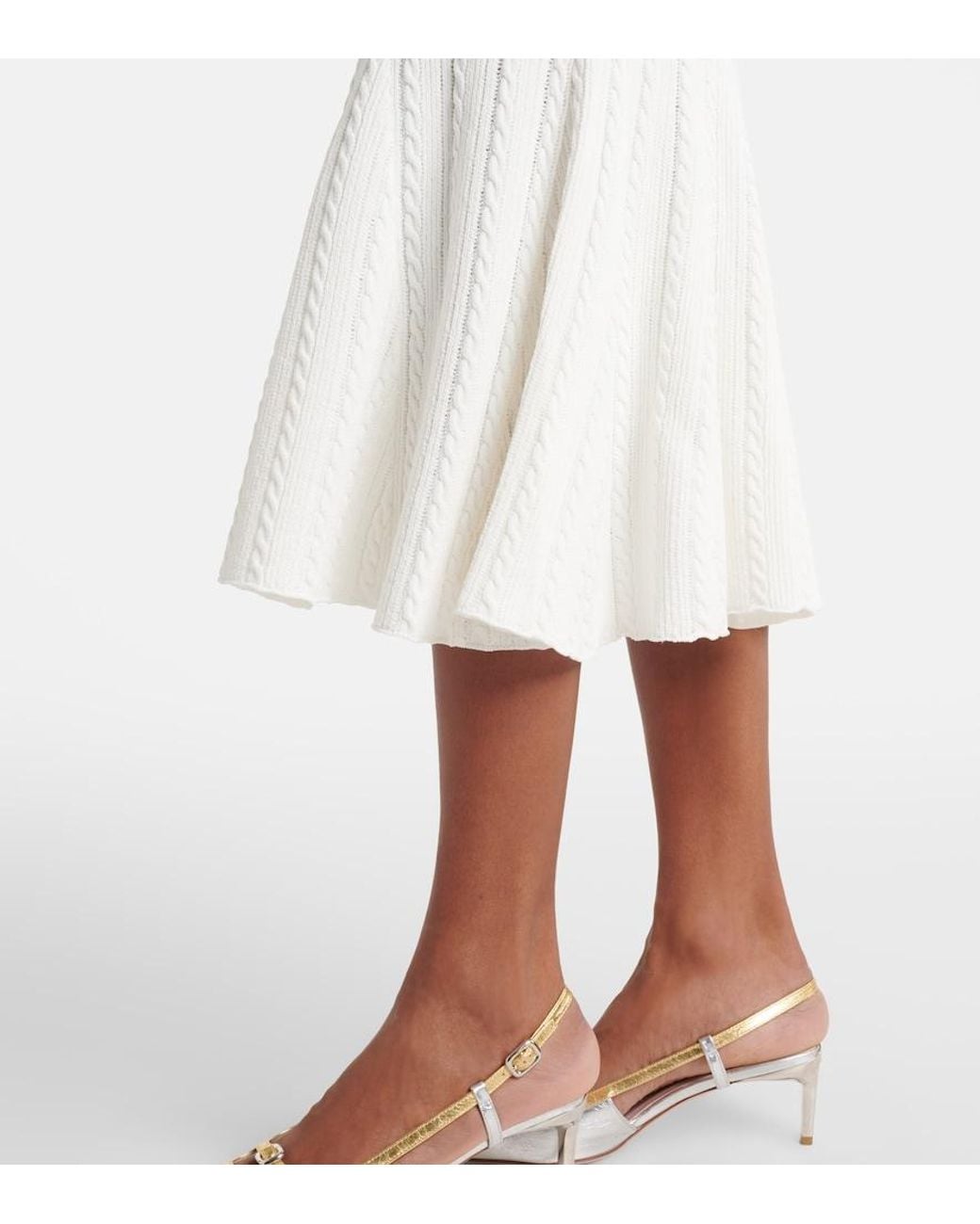 Self-Portrait White January Embellished Midi Dress